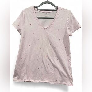 3/$18 GAP Pink V Neck T Shirt Large Watermelon Print Short Sleeve Tee